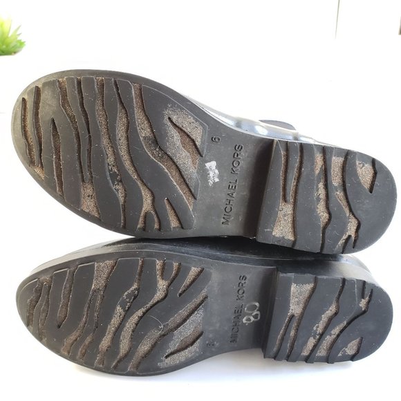 Michael Kors Black Rubber Tall Rain Boots Pull On Logo Charm Detail - Picture 11 of 15